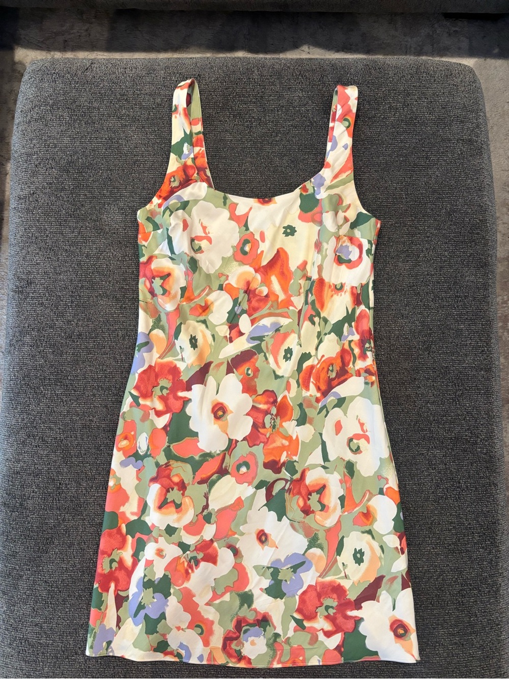Abercrombie & Fitch Floral Mini Dress in White, Red, Green